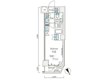 ソラニテ馬込(ワンルーム/2階)の間取り写真