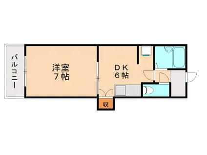 グランド アイ 小倉(1DK/7階)の間取り写真