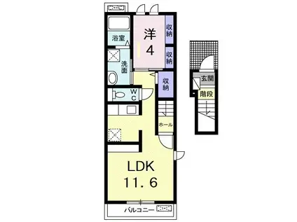 フェリシティ東久留米(1LDK/2階)の間取り写真