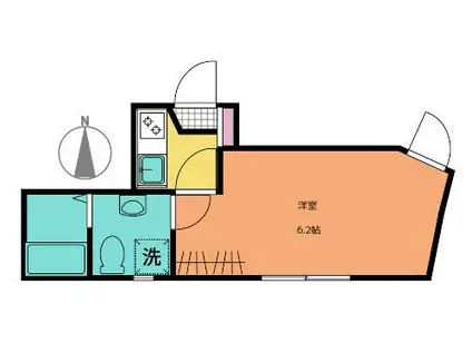 NANOCARE NISHIARAI(1K/2階)の間取り写真