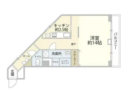 キャッスルマンション代官山(1K/3階)の間取り写真