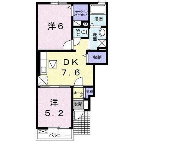 ガーデンハウスS・K II(2DK/1階)の間取り写真