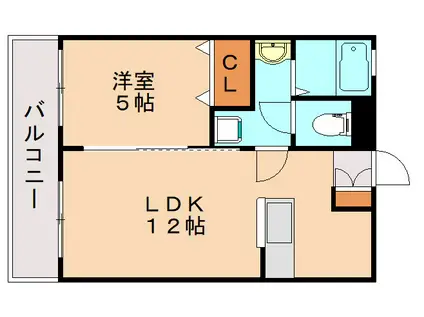 サンフィールド(1LDK/2階)の間取り写真