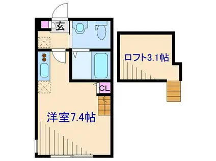 ハーミットクラブハウス菊名MK(ワンルーム/1階)の間取り写真