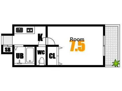 マントクビル(1K/10階)の間取り写真