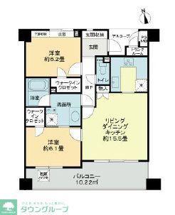 ライオンズヴィアーレ浦和弐番館(2LDK/10階)の間取り写真