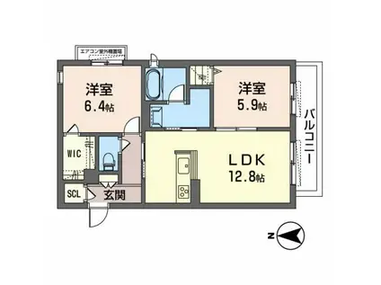 プルーメハイム(2LDK/3階)の間取り写真