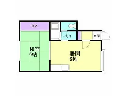 イーストコート東苗穂(1DK/2階)の間取り写真