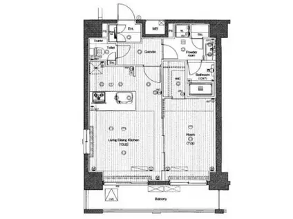 プレミアムキューブ三田(1LDK/11階)の間取り写真