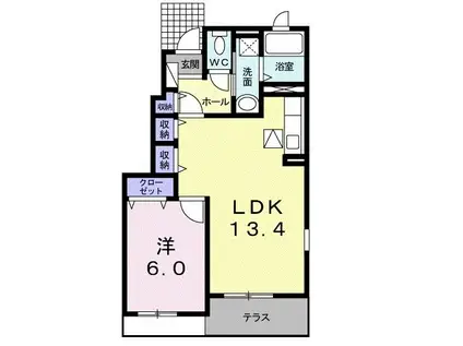 プリムラ TK01(1LDK/1階)の間取り写真