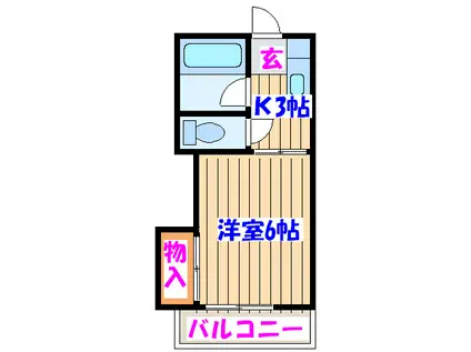 サンアローズ清水沼(1K/3階)の間取り写真