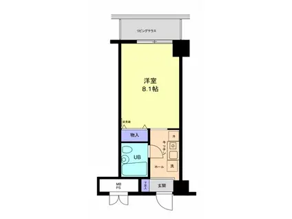 信開レジデンスイン高岡(1K/8階)の間取り写真