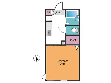 アプリドゥース(1K/1階)の間取り写真