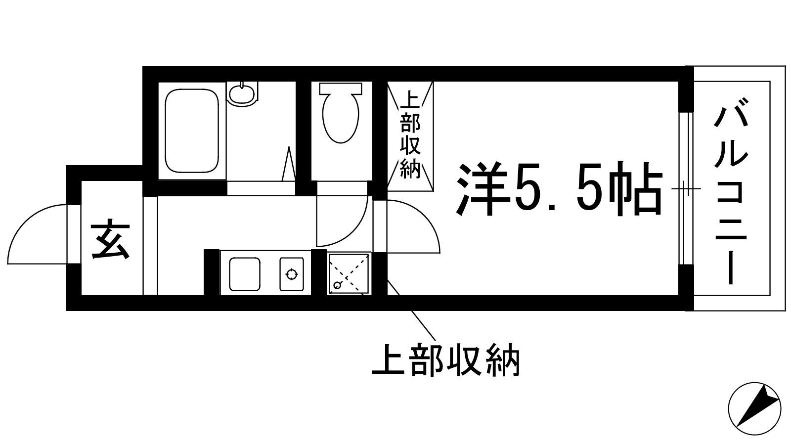 クリスタルカーサⅡ(1K/3階)の間取り写真