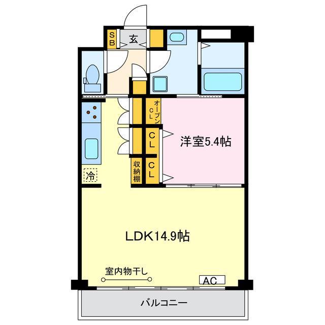 CREST RESIDENCE(1LDK/4階)の間取り写真