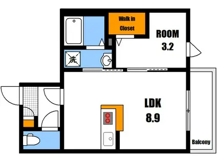 REGALEST 長束西(1LDK/2階)の間取り写真
