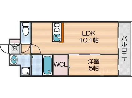 グランパシフィック花園イノベーション(1LDK/3階)の間取り写真