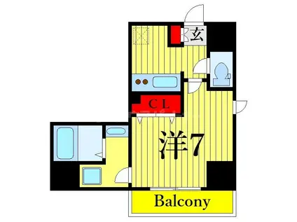 ジェノヴィア南砂町スカイガーデン(1K/8階)の間取り写真