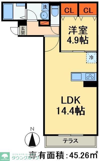 カーサスミレセグンダ(1LDK/2階)の間取り写真