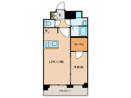 プレサンス十条凛華(1LDK/5階)の間取り写真
