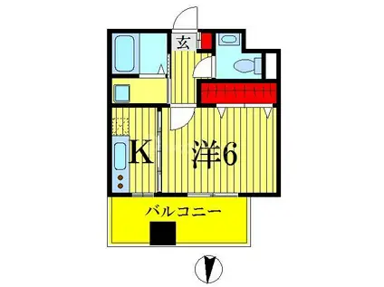 ナポレオーネKAITO(1K/2階)の間取り写真