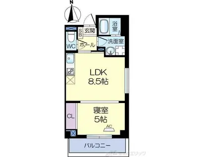 ボ・ソレイユ(1LDK/1階)の間取り写真