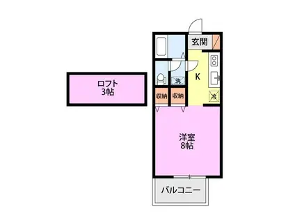 サンバレイ・ニッコーB(1K/1階)の間取り写真