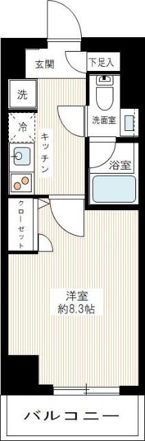 MAXIV北糀谷(1K/6階)の間取り写真