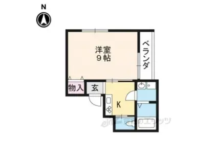 アルヴェータ北大路(1K/2階)の間取り写真