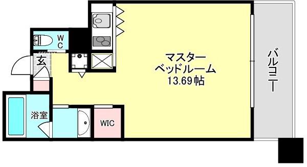 ザ タワー大阪レジデンス(ワンルーム/7階)の間取り写真