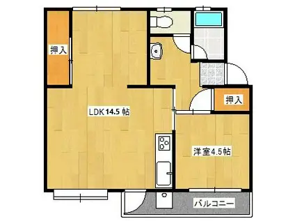 ユートピア八天(1LDK/4階)の間取り写真