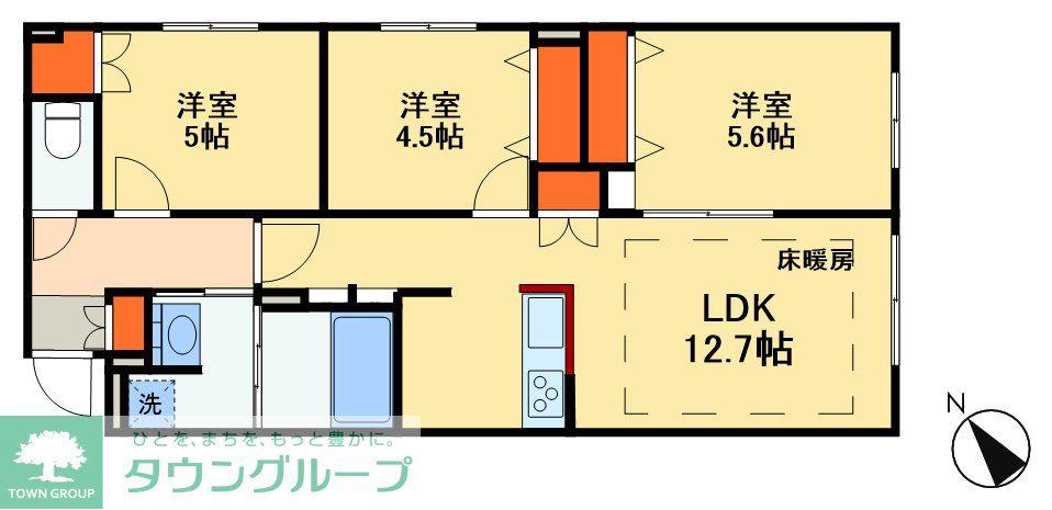 ウエスト・ノワール(3LDK/1階)の間取り写真