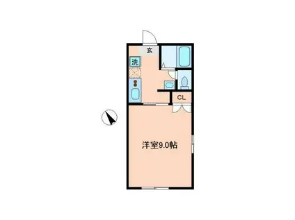 小田急線 向ケ丘遊園駅 徒歩12分 2階建 築27年(1K/2階)の間取り写真