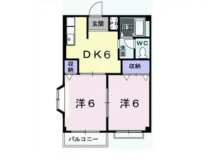 ハイツいずみ(2DK/2階)の間取り写真