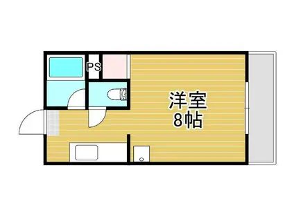 バーシティ宇宿(ワンルーム/5階)の間取り写真