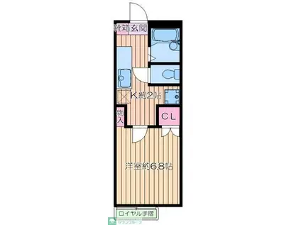 クレアーレ瑞江VI(1K/1階)の間取り写真