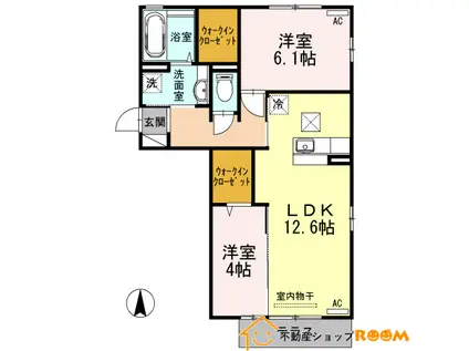 アモリ―ル(2LDK/2階)の間取り写真
