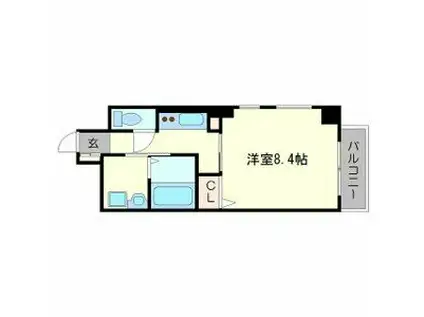 エグゼリエみなと通(1K/4階)の間取り写真