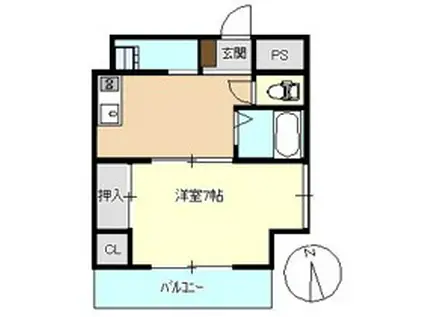 エトワール上田(1K/3階)の間取り写真