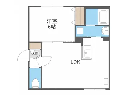 ROYAL OAK中島公園 Ⅰ(1LDK/1階)の間取り写真
