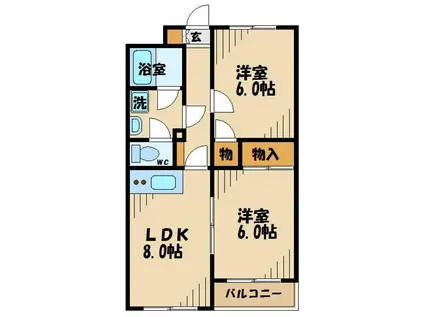 エトワール生沼(2LDK/3階)の間取り写真