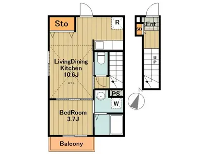 フランコリ―ヌ(1LDK/2階)の間取り写真