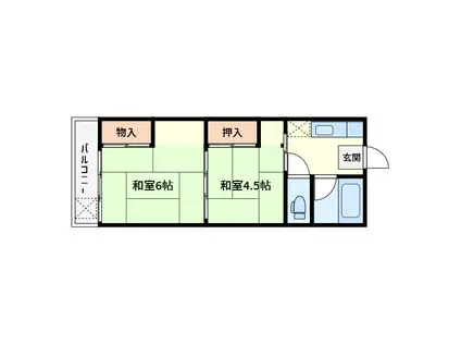 コーポすやま(2K/1階)の間取り写真