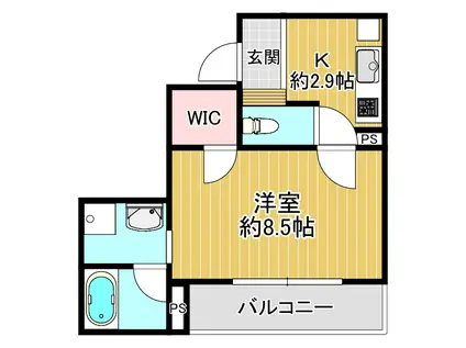 シャーメゾンUK(1K/1階)の間取り写真