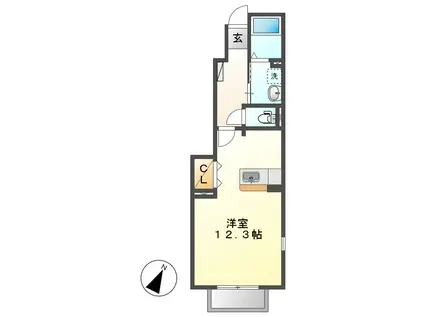 ファンファーレ黄金(1LDK/3階)の間取り写真