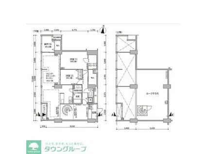 東雲キャナルコートCODAN12号棟(2SLDK/14階)の間取り写真