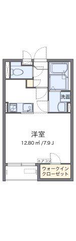 クレイノ畑山II(1K/2階)の間取り写真