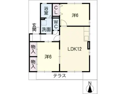 メゾン・ボヌールA(2LDK/2階)の間取り写真
