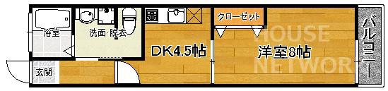 リンツ北山(1DK/3階)の間取り写真