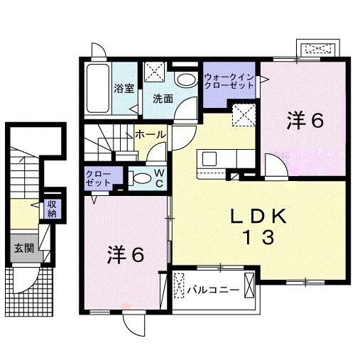 ベル フォレスト I(2LDK/2階)の間取り写真